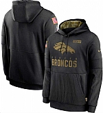 Men's Denver Broncos Nike Black 2020 Salute to Service Sideline Performance Pullover Hoodie,baseball caps,new era cap wholesale,wholesale hats